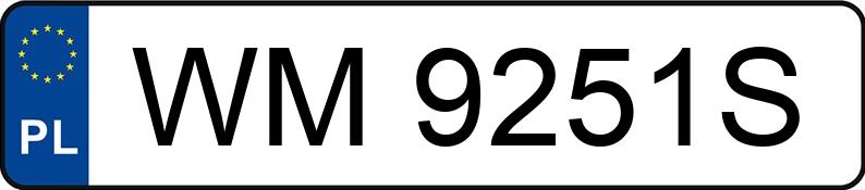 Numer rejestracyjny WM 9251S posiada BMW 318 Diesel MR`12 E5 F30 xDrive - WM9251S