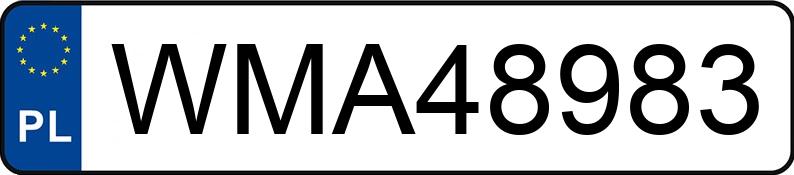 Numer rejestracyjny WMA 48983 posiada VOLKSWAGEN GOLF - WMA48983