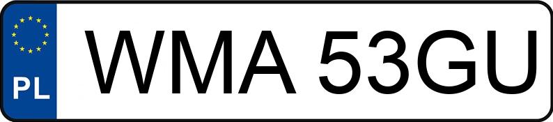 Numer rejestracyjny WMA 53GU posiada SAM --- - WMA53GU