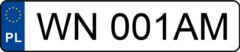 Numer rejestracyjny WN 001AM posiada KAMCZEPKA  KL11 - WN001AM