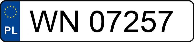 Numer rejestracyjny WN 07257 posiada TOYOTA COROLLA - WN07257