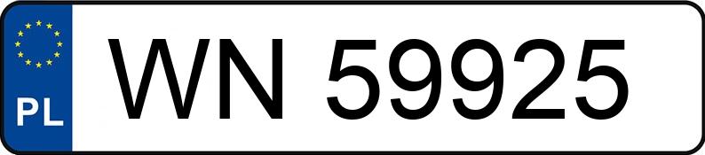Numer rejestracyjny WN 59925 posiada PEUGEOT 307 - WN59925