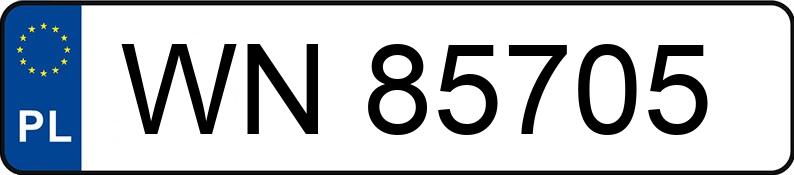 Numer rejestracyjny WN 85705 posiada TOYOTA YARIS - WN85705