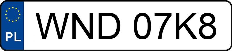 Numer rejestracyjny WND 07K8 posiada SAM BAGAŻOWA - WND07K8 Numer rejestracyjny WND 07K8 posiada SAM BAGAŻOWA - WND07K8