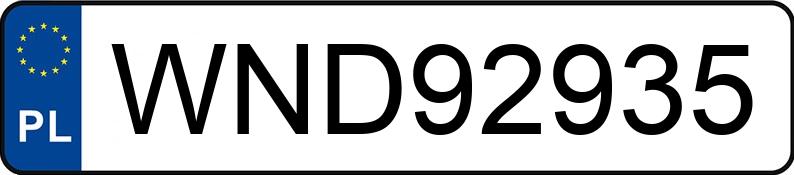 Numer rejestracyjny WND 92935 posiada FORD MONDEO - WND92935