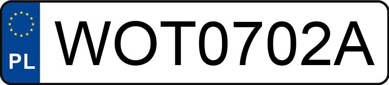 Numer rejestracyjny WOT 0702A posiada TOYOTA YARIS - WOT0702A