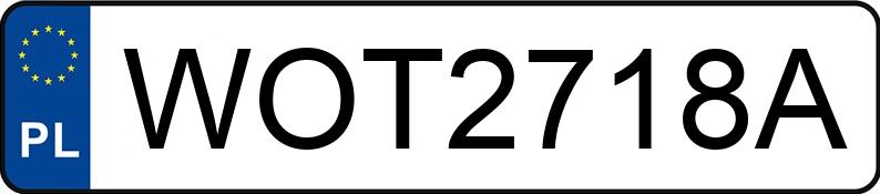 Numer rejestracyjny WOT 2718A posiada AUDI A3 - WOT2718A