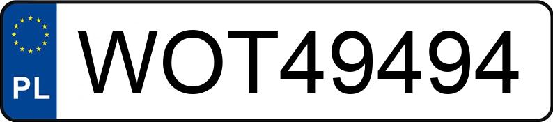 Numer rejestracyjny WOT 49494 posiada TOYOTA YARIS HYBRID - WOT49494