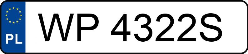 Numer rejestracyjny WP 4322S posiada AUDI A6 - WP4322S