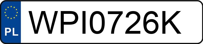 Numer rejestracyjny WPI 0726K posiada NISSAN PRIMERA - WPI0726K