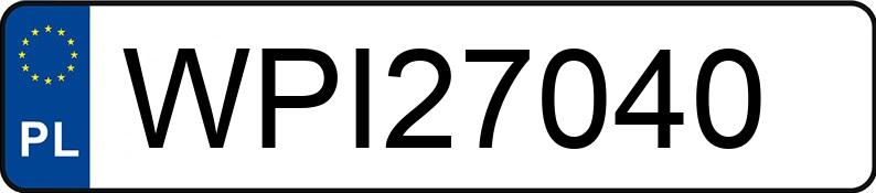 Numer rejestracyjny WPI 27040 posiada TOYOTA YARIS - WPI27040 Numer rejestracyjny WPI 27040 posiada TOYOTA YARIS - WPI27040