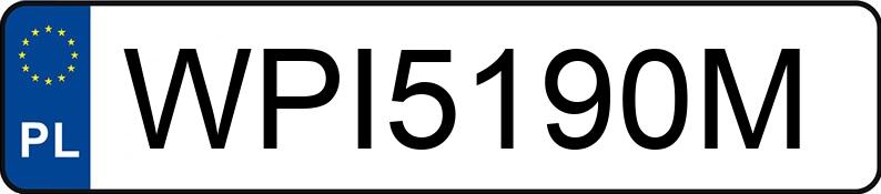 Numer rejestracyjny WPI 5190M posiada VOLKSWAGEN GOLF - WPI5190M