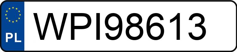Numer rejestracyjny WPI 98613 posiada FORD TRANSIT TOURNEO - WPI98613