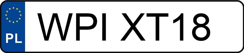 Numer rejestracyjny WPI XT18 posiada TOYOTA Yaris 1.33 MR`11 E5 Luna - WPIXT18