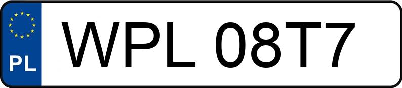 Numer rejestracyjny WPL 08T7 posiada BRIAN JAMES TRAILERS A TYPE T-02-T - WPL08T7