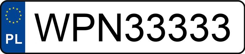Numer rejestracyjny WPN 33333 posiada NISSAN QASHQAI - WPN33333 Numer rejestracyjny WPN 33333 posiada NISSAN QASHQAI - WPN33333