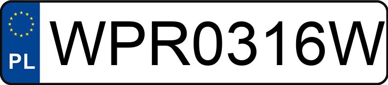 Numer rejestracyjny WPR 0316W posiada FORD FT 350 2.2 TDCi MR`12 E5 3.5t M Transit - WPR0316W