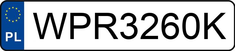 Numer rejestracyjny WPR 3260K posiada JEEP Grand Cherokee III 3.0 CRD MR`07 E4 Overland - WPR3260K