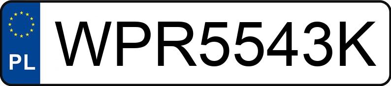 Numer rejestracyjny WPR 5543K posiada VOLKSWAGEN PASSAT 1.8 - WPR5543K