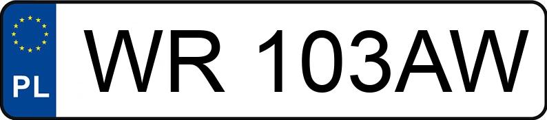 Numer rejestracyjny WR 103AW posiada OPEL Insignia 1.6 MR`08 E4 Insignia - WR103AW