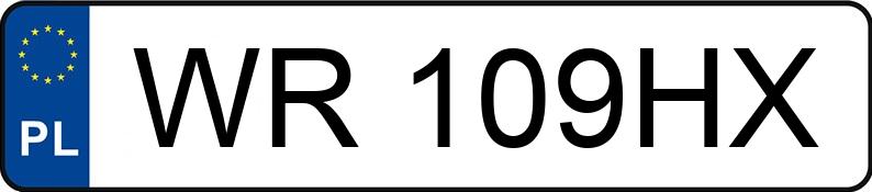 Numer rejestracyjny WR 109HX posiada HONDA CIVIC - WR109HX