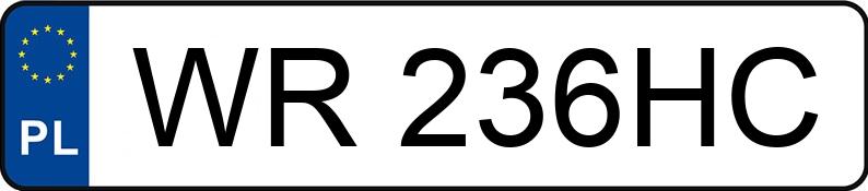 Numer rejestracyjny WR 236HC posiada TOYOTA COROLLA ZE1EE(EU,M) - WR236HC