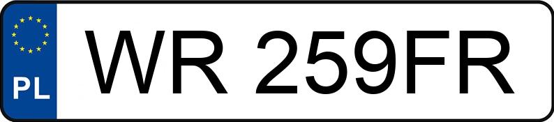 Numer rejestracyjny WR 259FR posiada AUDI A6 2.8 FSI MR`11 E5 4G - WR259FR