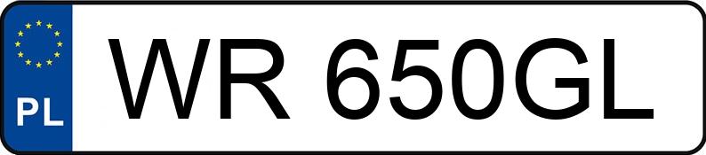 The registration number WR 650GL has BMW 116 - WR650GL