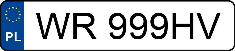 Numer rejestracyjny WR 999HV posiada PORSCHE MACAN 2.0 - WR999HV