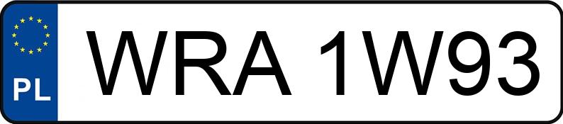 Numer rejestracyjny WRA 1W93 posiada MERCEDES-BENZ MB 100 D - WRA1W93