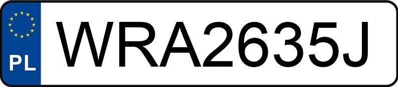 Numer rejestracyjny WRA 2635J posiada TOYOTA AVENSIS - WRA2635J