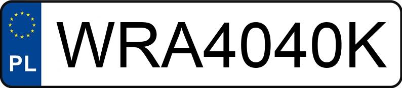 Numer rejestracyjny WRA 4040K posiada MG HS - WRA4040K