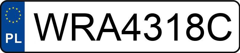 Numer rejestracyjny WRA 4318C posiada TOYOTA YARIS 1.0KAT - WRA4318C