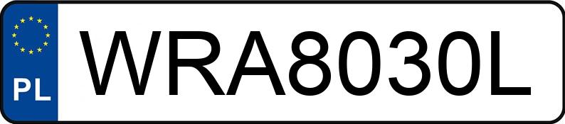 Numer rejestracyjny WRA 8030L posiada BAIC X55 - WRA8030L
