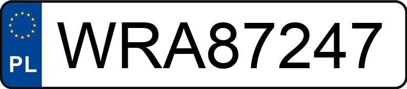 Numer rejestracyjny WRA 87247 posiada AUDI A3 1.6 KAT - WRA87247