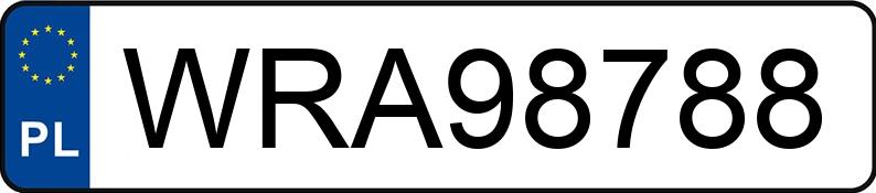 Numer rejestracyjny WRA 98788 posiada BMW 320I - WRA98788