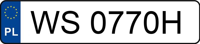 Реєстраційний номер WS 0770H має TOYOTA Yaris 1.0 MR`99 Terra - WS0770H