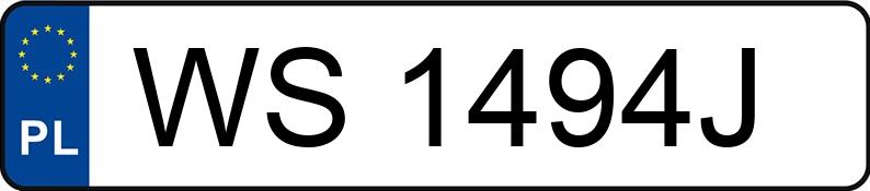 Numer rejestracyjny WS 1494J posiada TOYOTA TOYOTA COROLLA - WS1494J