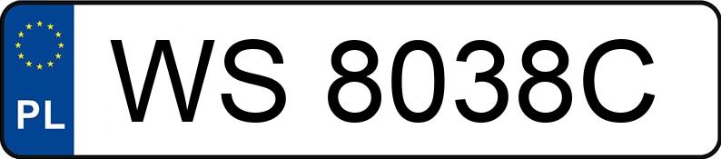 Numer rejestracyjny WS 8038C posiada TOYOTA AURIS - WS8038C