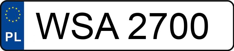 Numer rejestracyjny WSA 2700 posiada TRABANT 601 0.6 S - WSA2700