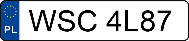 Numer rejestracyjny WSC 4L87 posiada NISSAN PRIMERA 2.0 KAT - WSC4L87