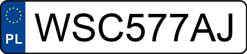 Numer rejestracyjny WSC 577AJ posiada VOLKSWAGEN TRANSPORTER - WSC577AJ