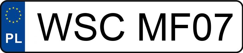 Numer rejestracyjny WSC MF07 posiada SUZUKI SX4 Diesel MR`06 E4 GS 4WD - WSCMF07 Numer rejestracyjny WSC MF07 posiada SUZUKI SX4 Diesel MR`06 E4 GS 4WD - WSCMF07