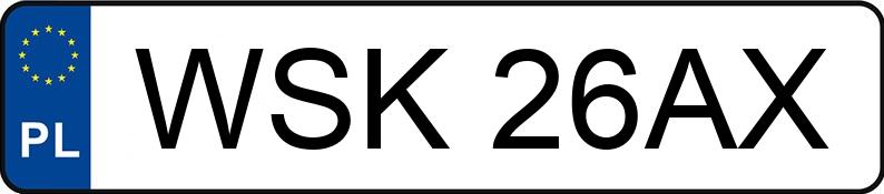 Numer rejestracyjny WSK 26AX posiada SEAT TOLEDO 1.6 KAT - WSK26AX