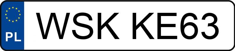 Numer rejestracyjny WSK KE63 posiada HONDA CIVIC 1.8 KAT. - WSKKE63