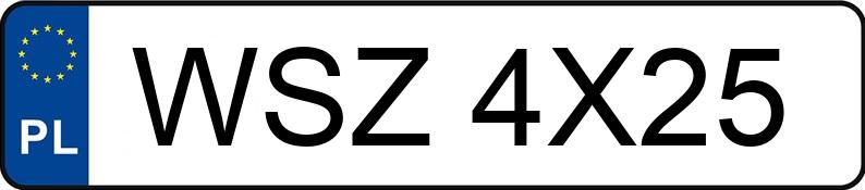 Numer rejestracyjny WSZ4X25 posiada  