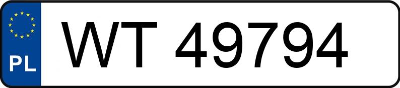Numer rejestracyjny WT 49794 posiada VOLKSWAGEN GOLF - WT49794