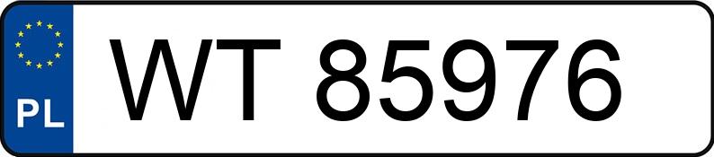 Numer rejestracyjny WT 85976 posiada TOYOTA Yaris 1.0 MR`09 E5 Luna - WT85976