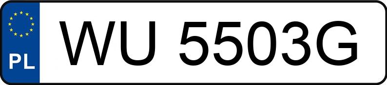 Numer rejestracyjny WU 5503G posiada FORD TRANSIT CUSTOM - WU5503G