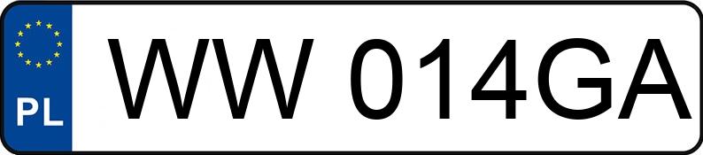Numer rejestracyjny WW 014GA posiada VOLKSWAGEN GOLF - WW014GA